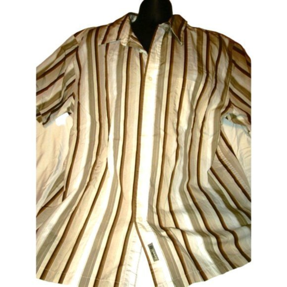 Chaps X Large Striped Shirt Button‎ up short Sleeve shirt